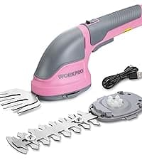 WORKPRO Cordless Grass Shear & Shrubbery Trimmer - 2 in 1 Handheld Hedge Trimmer Electric Grass Trimmer Hedge Shears/Grass Cutter Rechargeable Lithium-Ion Battery and Type-C Cable Included (Green)