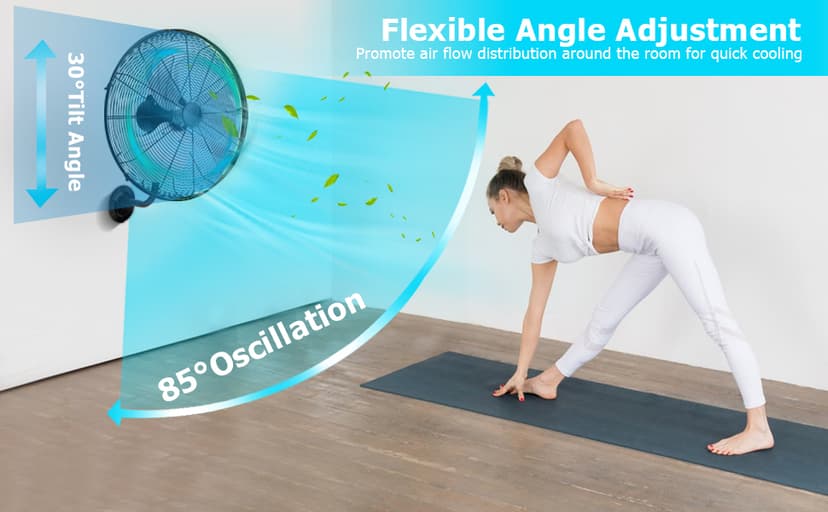 Tangkula 20 Inch Wall Mount Fan with Aluminum Fan Blades, Industrial 3-Speed Oscillating Metal Wall Fan, Heavy Duty Wall Mount Fan for Shop, Commercial, Garage, Warehouse, Workshops & Factory