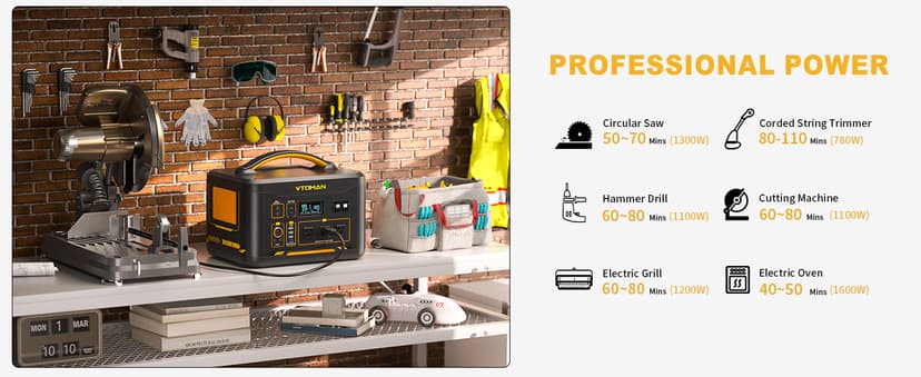 Vtoman 3096Wh Solar Generator with 200W Solar Panel & Extra Battery Included, 1800W (Peak 3600W) LiFePO4 Battery Power Station for Power Outages, RV, Camping, Emergencies