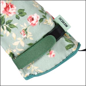 Gardening Gloves, Durable and Comfortable Women's Long Garden Gloves for Gardening Work and Yard Work, Leather Gardening Gloves for Women, Green Print (Medium)