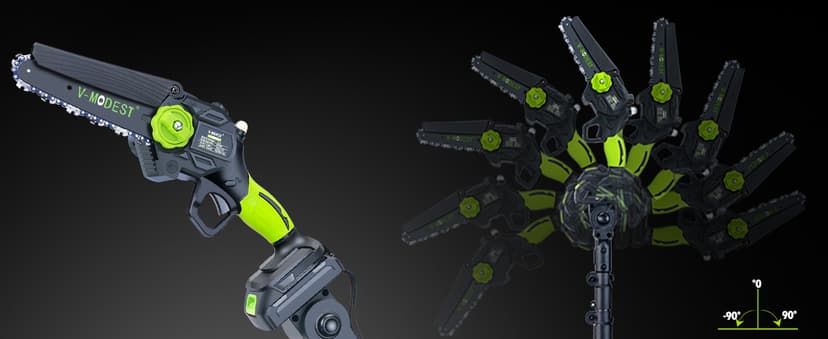 2-in-1 Cordless Pole Saw, 6 Inch Brushless Pole Chainsaws Mini Handheld Chainsaw with 2× 21V Batteries, 6.5lb Lightweight, Auto Oiling, 15 FT MAX Extension Pole Saws for Tree Trimming