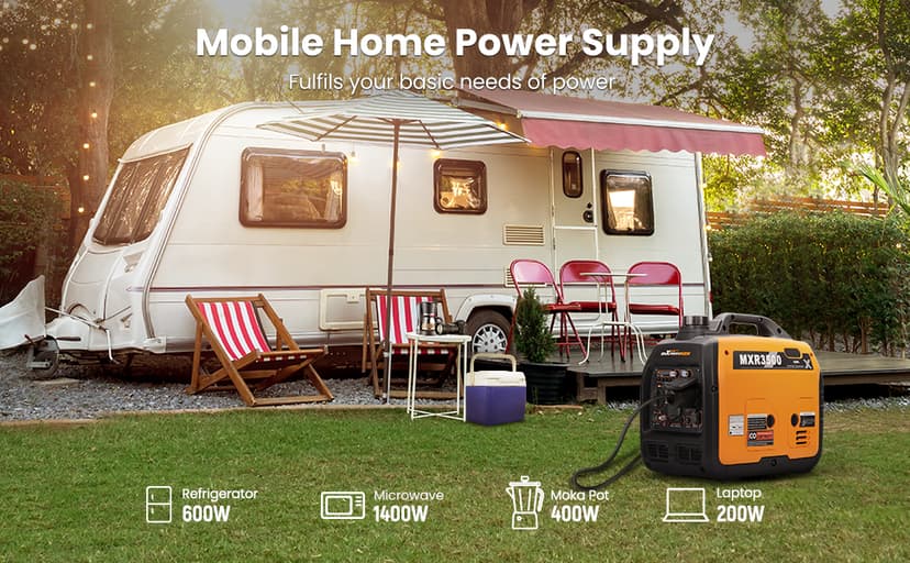 MaXpeedingrods 3500 Watt Portable Inverter Generator Gas Powered, EPA Compliant, Compact and Lightweight for Home Backup Power, Outdoor Camping, RV and Trailer