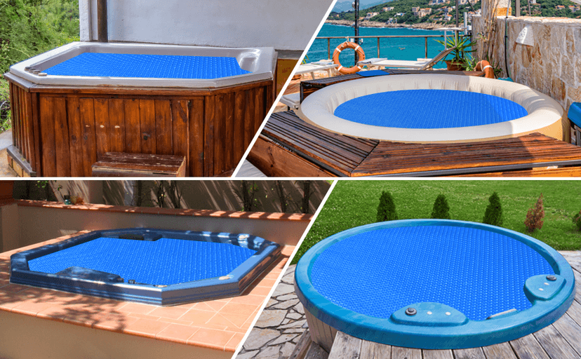 Solar Hot Tub Spa Bubble Cover Blanket for 6 7 Ft Round Inflatable Hot Tub Spa Pool Thermal Insulation Floating Bubble Wrap Covers Blankets(6 Ft)
