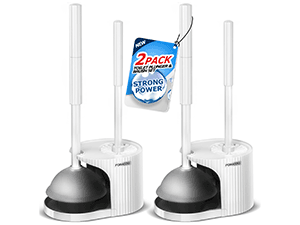 2Pack 2 in 1 Toilet Brush and Plunger Set, Extended Handle Plunger,Toilet Bowl Brush Plunger Set,Clean Gloves,Cleaning Tools,Cleaning Brush,Cleaning Supplies,Toilet Brush Plunger Combo,Black