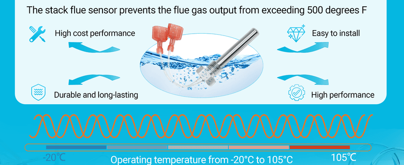 Funmit 42002-0024S Stack Flue Sensor Replacement for Pentair Sta-Rite MasterTemp Max-E-Therm Pool and Spa Heater Electrical System SR200 SR333 SR400