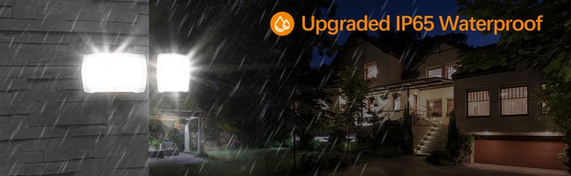 LEPOWER 3000LM LED Flood Light Outdoor, Switch Controlled LED Security Light, 28W Exterior Lights with 2 Adjustable Heads, 5500K, IP65 Waterproof for Garage, Yard, Patio Brown