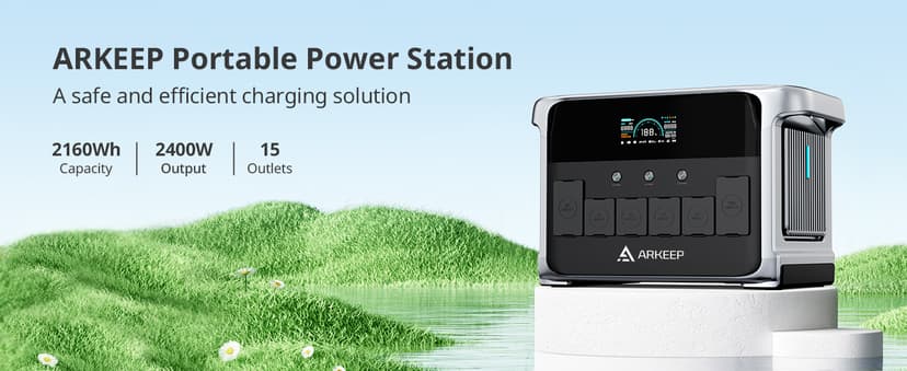 Portable Power Station 2160Wh, 2400W AC/140W USB-C Output with LiFePO4 Battery, 2Hr Ultra-Fast Charge, Solar Generator for Outdoor Camping, Home Backup, RV & Emergency Power DP2400