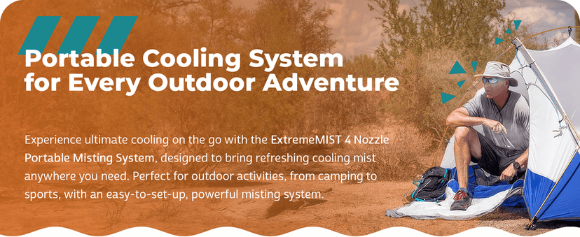 EXTREMEMIST Portable Misting System - 4 Mist Nozzles | Easy to Setup | 16 ft. Mist Line for Outdoor Patios, Golf Carts, Greenhouses, Canopy, Decks & More - Cools The air up to 30°F (17°C)!