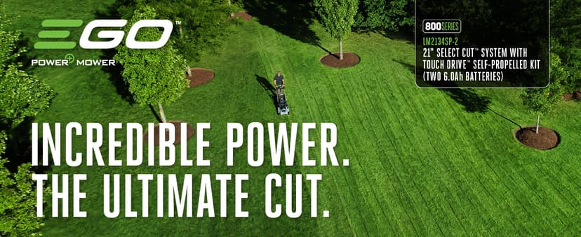 EGO POWER+ Electric Lawn Mower, Self-Propelled Cordless with Select Cut and Touch Drive, Includes (2) 56V 6.0Ah Batteries and Rapid Charger - LM2134SP-2