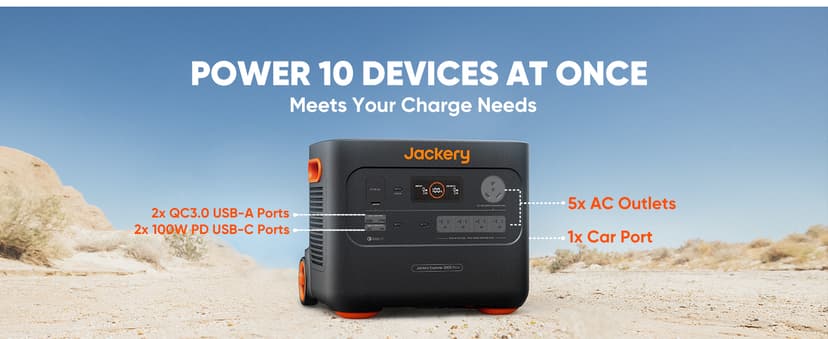 Jackery Solar Generator 4000 Kit, Explorer 2000 Plus and 1X PackPlus E2000 Plus Expandable Battery with 2X200W Solar Panel, 4085 Wh LiFePO4, 3000W Output for Outdoor RV Camping & Home Emergency