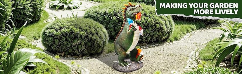 Dinosaur Eating Gnomes Garden Decor Statue - Funny Dinosaur Gnome Massacre Outdoor Decor for Yard, Patio, Lawn Ornaments - Garden Gifts for Mothers Day, Housewarming, Festival