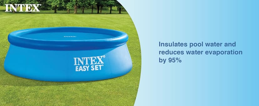 Intex 28015E Solar Pool Cover: for 18ft Round Easy Set and Metal Frame Pools – Insulates Pool Water – Reduces Water Evaporation – Keeps Debris Out – Reduces Chemical Consumption