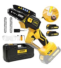 Mini Chainsaw Electric Chain Saw 6 Inch Cordless Battery Powered, 2.0Ah Battery, Compatible w/IMOUMLIVE Pole, Hand Held, Small, Portable and Easy for Tree Trimming Branch Pruning Wood cutting