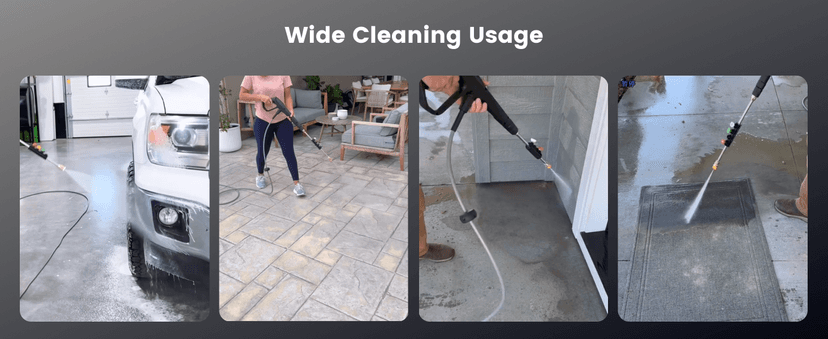 Giraffe Tools Grandfalls Pressure Washer, Max 2900 PSI, 2.2 GPM Electric Wall Mounted Power Washer with 100ft Retractable Pressure Hose, Foam Cannon, 4-Nozzles for Car/Driveways/Patios, Light Silver
