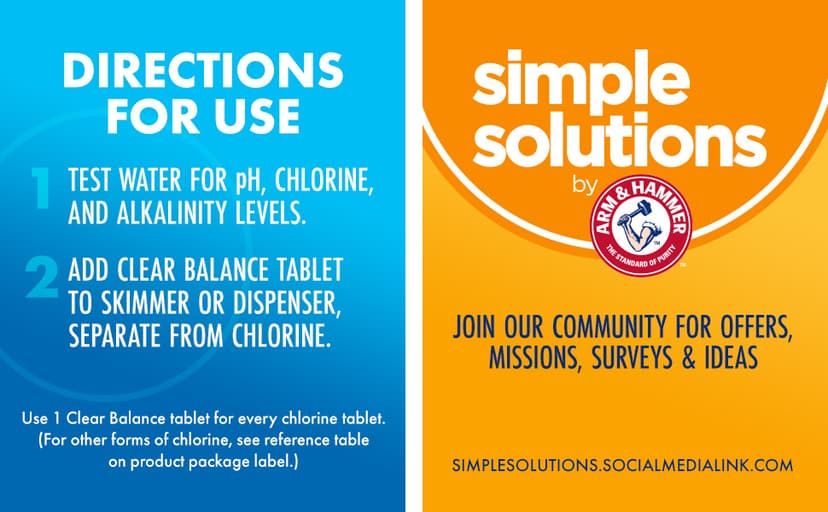 ARM & HAMMER Clear Balance Swimming Pool Alkalinity pH Maintenance Tablets, White, 1 Pack, 24 Count