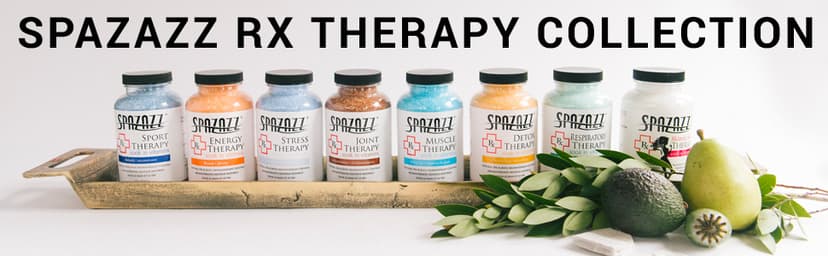Spazazz RX Therapy Hot Tub Spa and Bath Aromatherapy Salt Crystals 4oz 8 Pack Sample Bundle Includes Muscle - Joint - Detox - Stress - Respiratory - Sport -Sleep - Energy. Great for Muscles & Joints