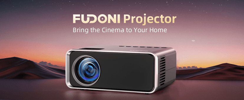 FUDONI Projector with WiFi and Bluetooth 4K Supported, Upgraded Outdoor Movie Projectors Native 1080P FHD 12000L, Video Proyector for Home Theater, Compatible w/HDMI/USB/iOS/Android/Windows/TV Stick