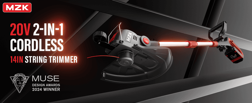 MZK 20V 12'' Cordless String Trimmer, Grass Trimmer&Edger with 4 Replacement Spools, Battery Powered Lightweight Weed Trimmer with Auto Line Feed(Battery and Fast Charger Included)