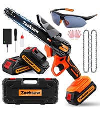Mini Chainsaw 6 Inch Cordless, Super Handheld Chainsaw with 2x Big Batteries, Electric Mini Chain saw Battery Powered, Small Hand saws for Tree Wood - Garden Yard Time Saving Tool