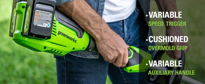 Greenworks 48V (2 x 24V) 8" Brushless Cordless Edger, (2) 4.0Ah Batteries and Dual Port Rapid Charger Included