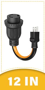 50 Amp 50 Foot RV Extension Cord, 14-50P to SS2-50R Heavy Duty STW Generator Extension Cord for RV Camper and Generator to House, with Locking Connector and Cord Organizer(50 Foot Black&Orange)