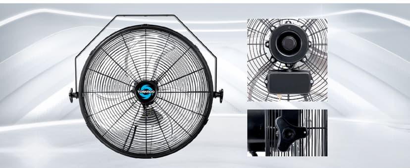 Tornado - 18 Inch High Velocity Industrial Wall Fan with TEAO Enclosure Motor - 4000 CFM - 3 Speed - 6.5 FT Cord - Industrial, Commercial, Residential Use - UL Safety Listed