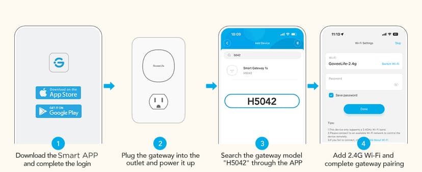 GoveeLife Smart Pool Thermometer with WiFi Gateway, Digital Swimming Water Thermometer Temperature Monitor with IPX7 Waterproof, Remote App Notification Alert for Ice Bath Tub, Fishbowl, Pond, Hot Tub