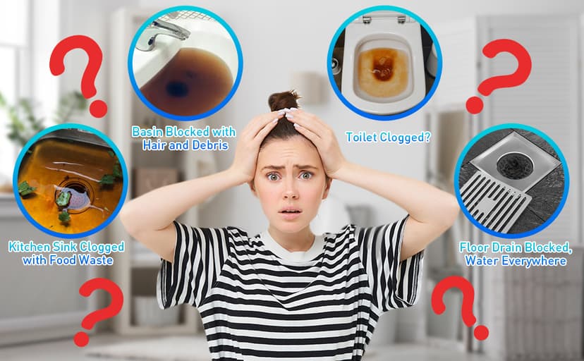 High Pressure Toilet Plunger, Air Drain Blaster Gun with Visual Barometer and Stainless Steel Plungers, Powerful Drain Clog Remover Tool for Sink, Toilet, Floor Drain - Heavy Duty Toilet Plungers