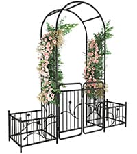 YITAHOME Birdcage Shape Garden Arch Arbors, 9.8'H x 6.8'W Pergola Pavilion for Climbing Plants Outdoor, Wedding Arches for Ceremony Party, Metal Garden Arbor for Patio, Backyard (Black)