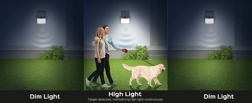 Adiding Solar Outdoor Lights, 3500LM LED Flood Lights with 16.4 Ft Cable, Remote Control Solar Motion Sensor Lights with 3 Modes, Solar Powered Security Lights for Outside Patio, Yard, Garage, 2 Pack