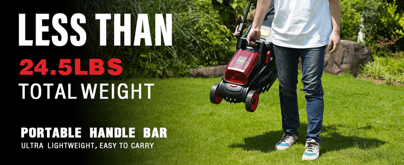 MZK 40V(2 x 20V) 13”Cordless Electric Lawn Mower,with 4-Position Height Adjustment,Compact and Lightweight Push Battery Powered Lawn Mower (2 * 4AH Batteries)