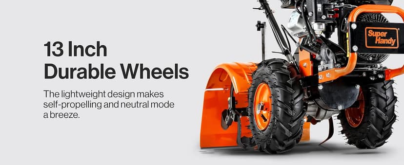 SuperHandy Rear Tine Tiller - 7HP Engine, 16" Width & 12" Depth Cultivator - Garden Soil Prep for Planting & Vegetable Beds