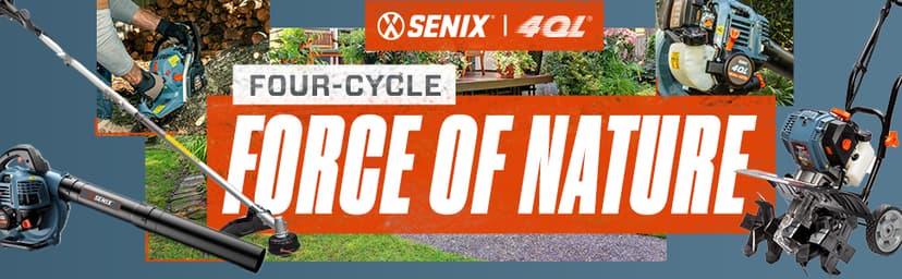 SENIX GTS4QL-M2 4QL 31.5 cc Full Crank Gas String Trimmer and Edger Lawn Tool with Straight Shaft, Front D-Handle, Bump Feed, 17.7 Inch Cutting Width