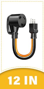 50 Amp 50 Foot RV Extension Cord, 14-50P to SS2-50R Heavy Duty STW Generator Extension Cord for RV Camper and Generator to House, with Locking Connector and Cord Organizer(50 Foot Black&Orange)