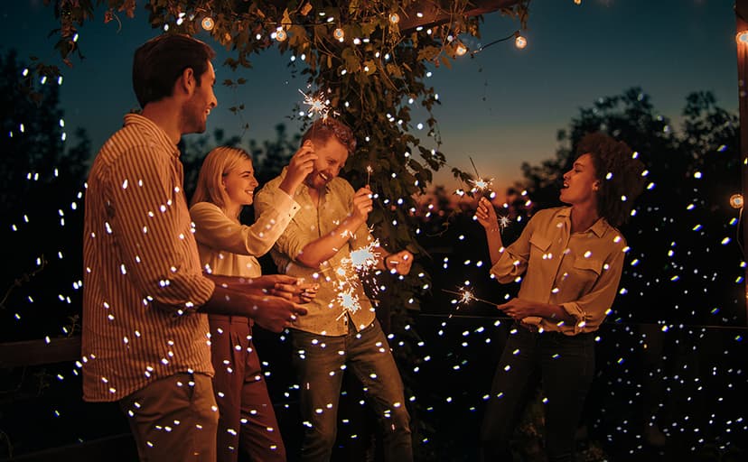 Outdoor Star Lights Projector, AIRIVO White Laser Fairy Lights Projector, Christmas Snowflake Projector 3 Lighting Modes Garden Light with Remote Control for Home, Patio,Landscape