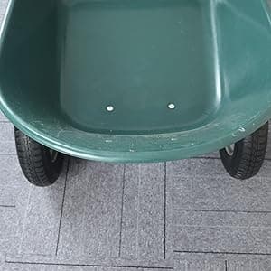 Wheelbarrow Garden Cart, Heavy Duty Home Utility Garden Cart, Dual-Wheel Home Garden Yard Utility Wheelbarrow Cart with Built-in Stand, Green