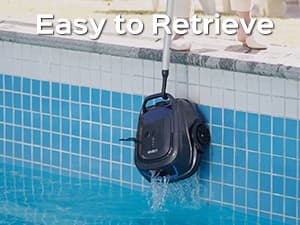 WYBOT A1 Cordless Robotic Pool Cleaner, Automatic Pool Vacuum with 120 Mins, Double Filters, LED Indicator, Fast Charging, Ideal for Above Ground & In-ground Flat Pools - Blue & Grey