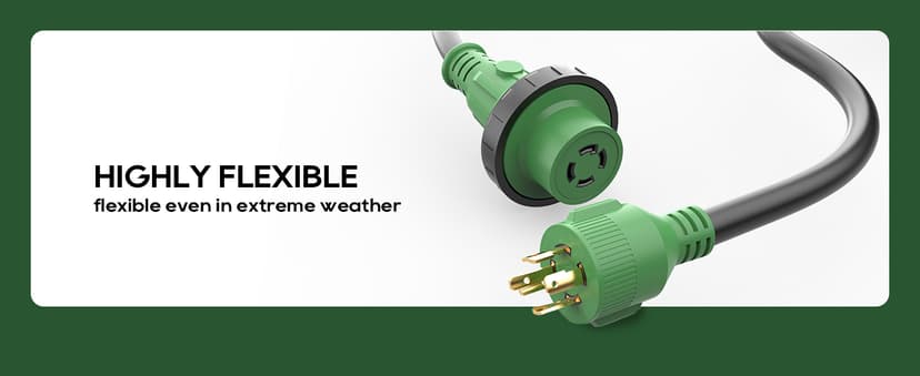 RVGUARD Emergency Power Combo Kit, 25 Foot 30 Amp Generator Cord and Power Inlet Box, NEMA L14-30P to L14-30R Generator Cord with NEMA L14-30P Pre-Drilled Generator Inlet Box, ETL Listed