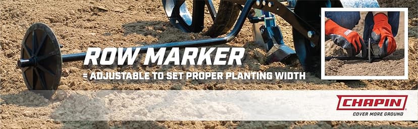 Chapin 8701B Garden Push Seeder Planter With 6 Seed Plates for up to 20 Varieties of Seeds, Zinc Plow Blade, Row Marker, Powder Coated Steel Frame, Red/Black