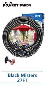 Misters for Outside Patio,Misting System for Cooling Outdoor,50Ft (15M),Water Mist Hose DIY Kit for Porch,Canopy,Deck,Umbrella,Garden,Greenhouse,Yard,Plants,Trampoline Sprinkler Accessories for Kids