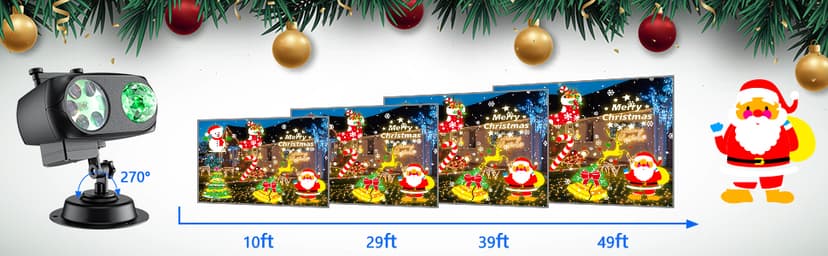 Christmas Projector Lights Outdoor, Upgrade Holiday Projection Light with Remote, 3D Ocean Wave & 72 HD Patterns, Waterproof Snowflake Projector for Xmas Party Yard Decor