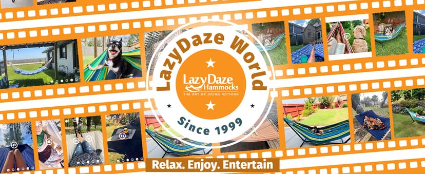 Lazy Daze Hammocks Double Rope Hammock, 2 Person Traditional Outdoor Hand Woven Cotton Rope Hammock with Spreader Bar, Chains, Tree Straps for Patio Yard - Max 450 Lbs, Tan