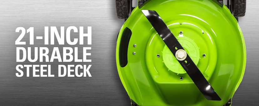 Greenworks 48V (2 x 24V) 21" Brushless Cordless (Self-Propelled) Lawn Mower (LED Headlight), (2) 5.0Ah Batteries and Dual Port Rapid Charger Included (125+ Compatible Tools)