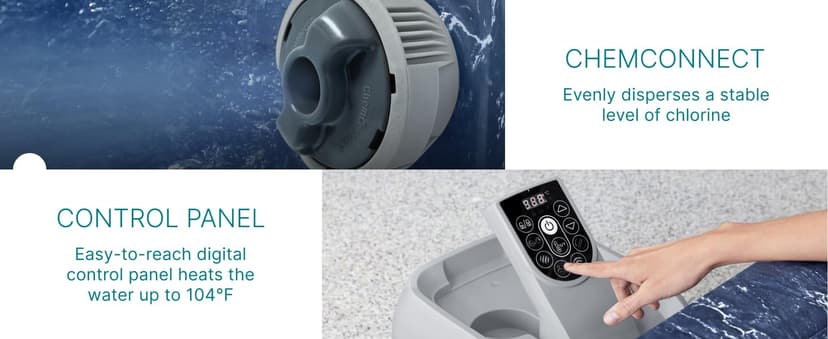 Bestway SaluSpa Toronto Smart AirJet Plus Hot Tub with App Control, 7 Person Capacity, Pool Cover, Spa Pump, 5 Pillows, and Repair Patch, Brown