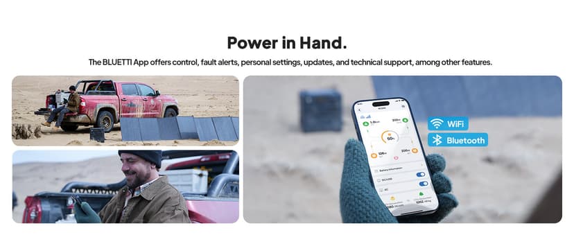 BLUETTI Solar Generator Pioneer 150 (AC240) & B210 Expansion Battery (Ships Separately), Expand to 3686Wh LiFePO4 Battery Backup w/ 3 2400W AC Outlets, IP65 Water Resistant,for Camping, RV