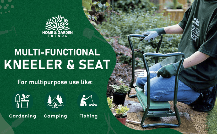 Garden Kneeler and Seat, Foldable Garden Stool Heavy Duty Gardening Bench for Kneeling and Sitting to Prevent Knee & Back Pain, Gardening Gifts for Women, Grandparents, Seniors, Mom & Dad