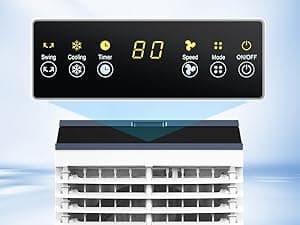 Air Choice Swamp Cooler, 1800 CFM Portable Evaporative Air Cooler with 6 Ice Box & 5.3 Gal Water Tank, 110° Swing, 3 Speeds, Upgraded Remote, 12H Timer, 3-in-1 Air Cooling Fan for Outdoor Indoor, Blue