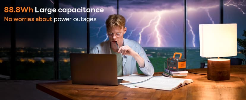 MARBERO Portable Power Station 88.8Wh Solar Generator 150W Peak Lithium Battery Backup Power Bank with LED Light for Home Outdoor Travel Emergency RV Off-Grid Living (Solar Panel Optional)