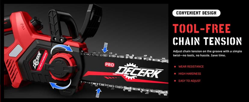 Chainsaw Cordless, 12 Inch Electric Chain Saw with 21V Battery Powered, Handheld Brushless Chainsaws with Tool-free Chain Tension & Auto Lubrication for Tree, Wood Cutting, Courtyard, Household