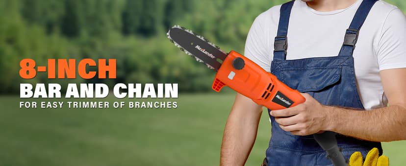 MAXLANDER 8-Inch Electric Pole Saw Corded - 6 Amp Pole Saws for Tree Trimming, Lightweight & Efficient Pole Saw - Easy Tree Trimming & Tool-Free Setup